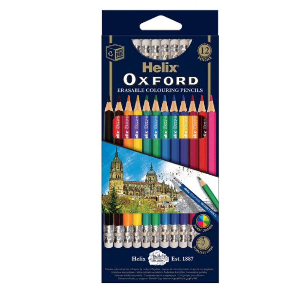 Helix Oxford Colouring Pencils in Wallet - Assorted Colours - Pack of 36