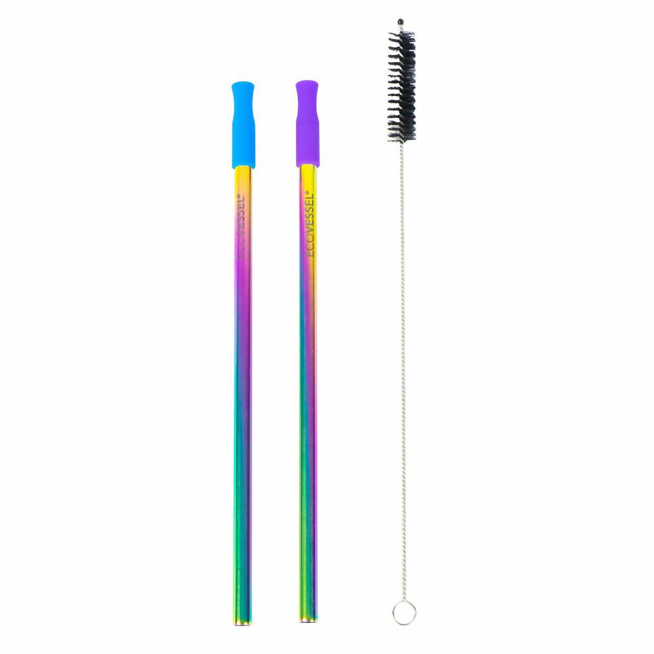 4 Straight Deluxe Rainbow Metal Straws — STRAWTOPIA