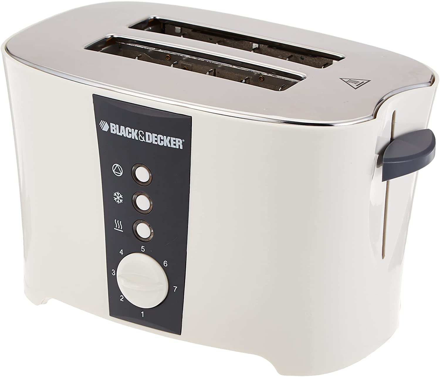 Black Decker 800W 2 Slice Cool Touch Toaster White