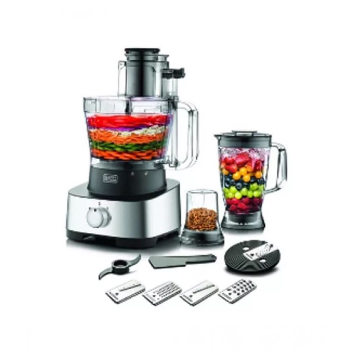 Black Decker Food Processor 880W Silver