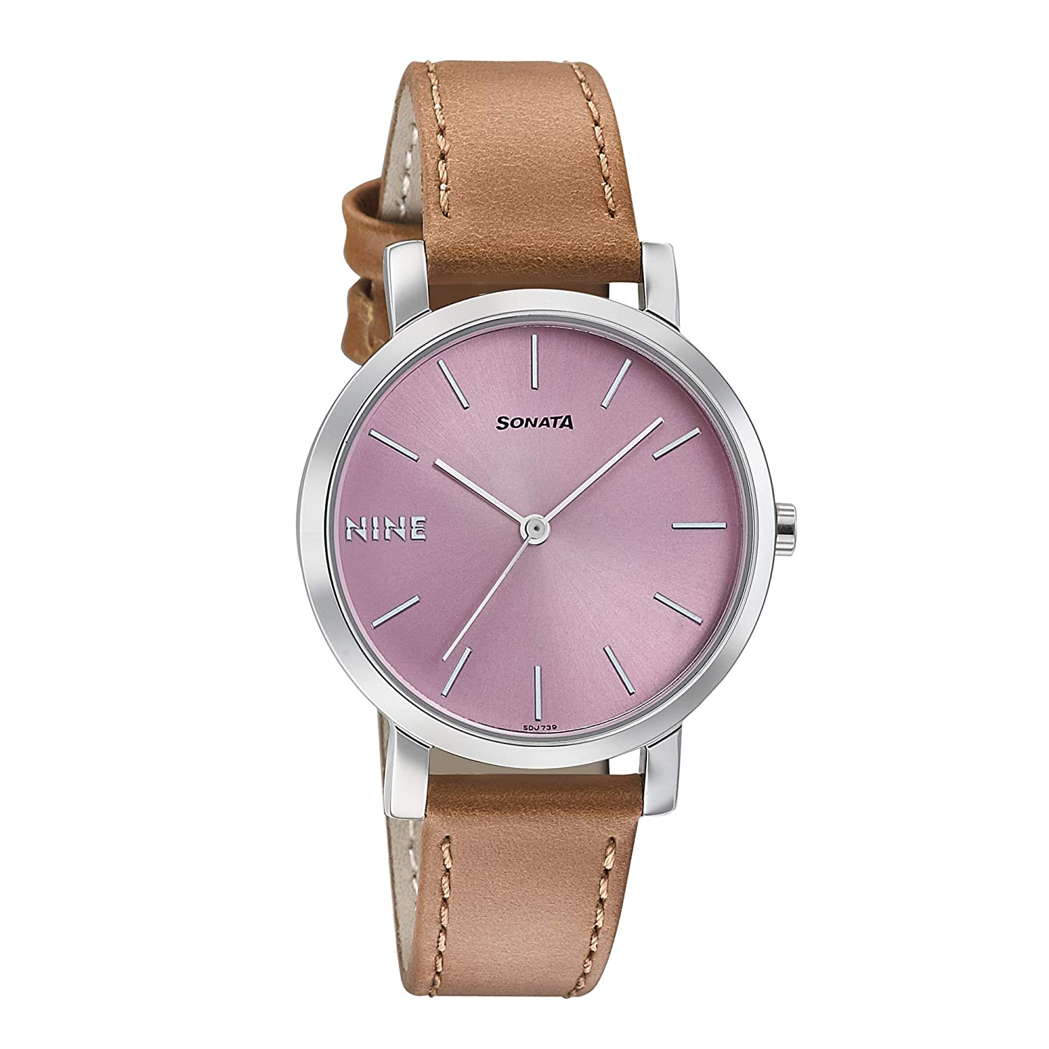 Sonata analog pink discount dial women's watch