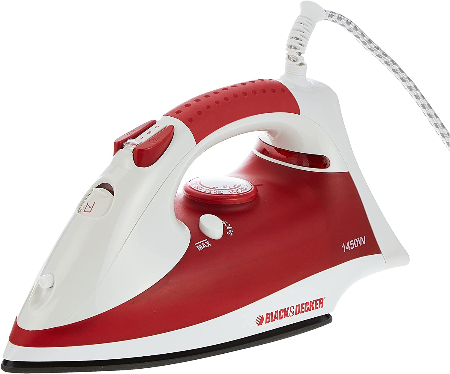 Black Decker Power Steam Iron Red