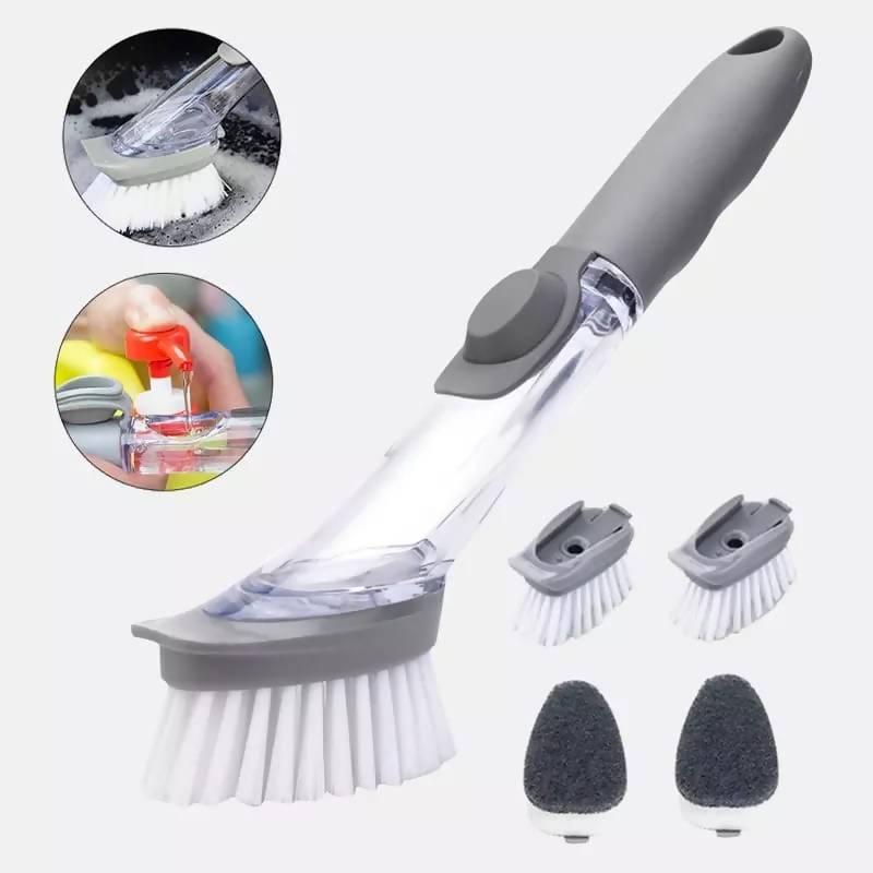 1pc Multifunctional Silicone Dishwashing Brush, Kitchen Scrubber Non-stick  Oil Cleaning Tool With Cleaning Cloth