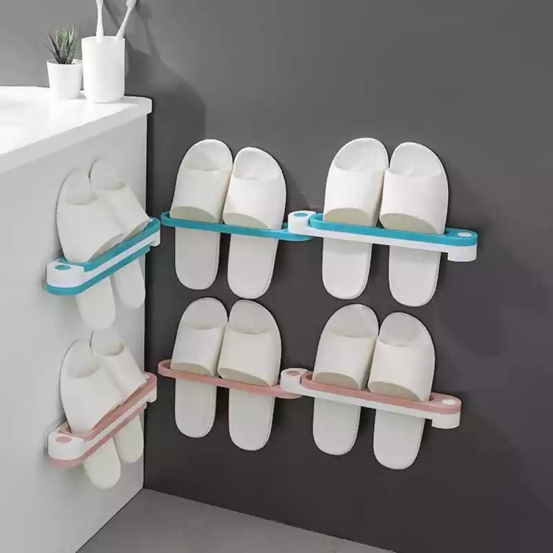 1pc Wall-mounted Shoe Rack With Self-adhesive Towel Rack, Multi-functional  Space Saving Organizer For Bathroom