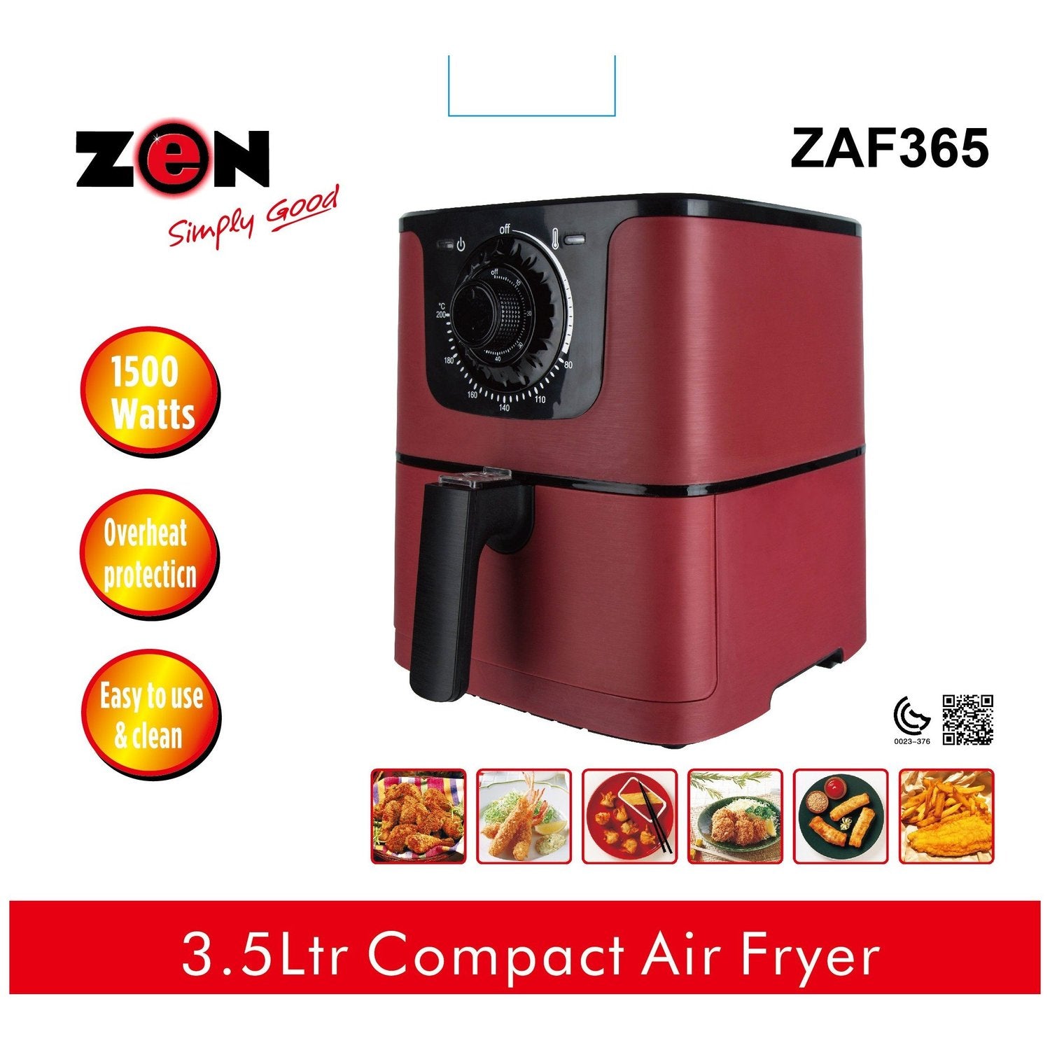 Zen Air Fryer 3.5L Red - ZAF365