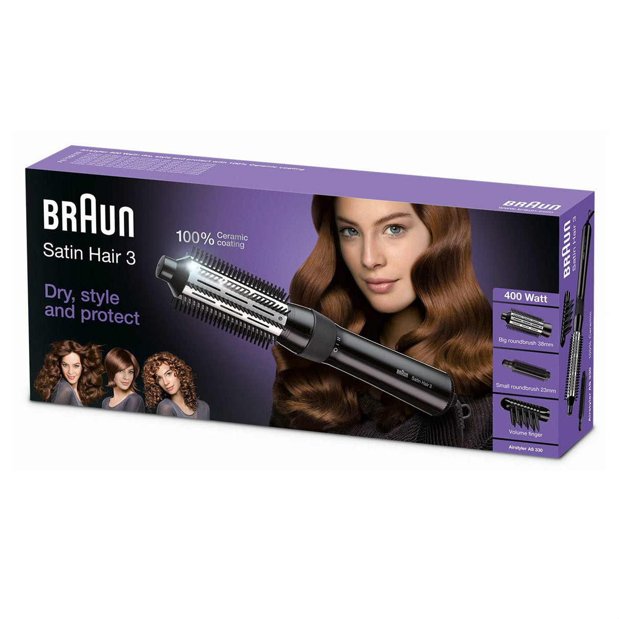 Braun Satin Ceramic Protection Hair Styler | Color Black | Best Personal Care Accessories in Bahrain | Halabh