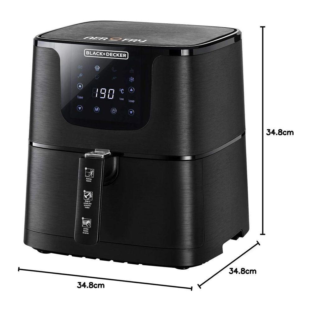 Black Plus Decker XL Digital Electric Fryer 4.3 Liter Black