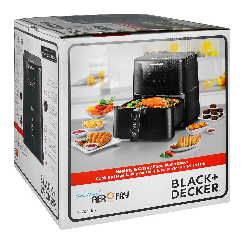 Black Plus Decker XL Digital Electric Fryer 4.3 Liter Black