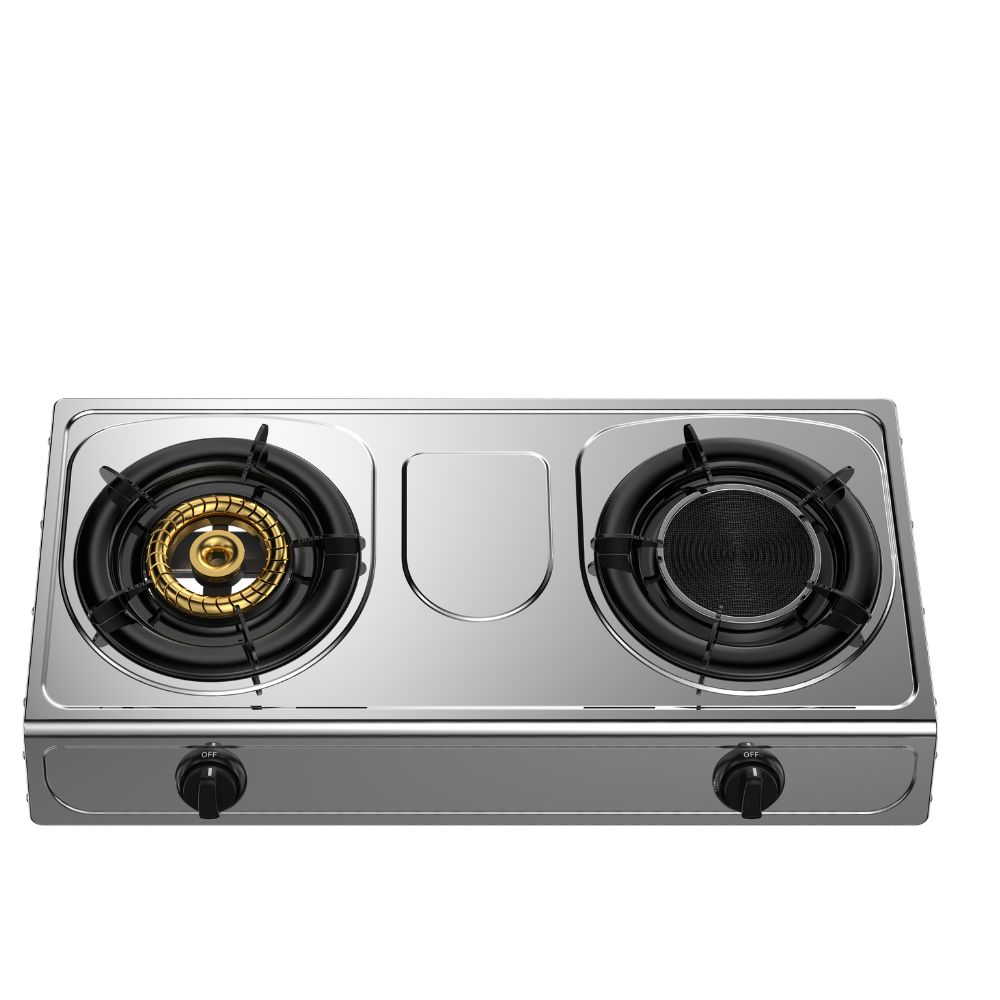 StarHome Automatic Ignition Stainless Steel 2-Burner Gas Stove - SH-1151