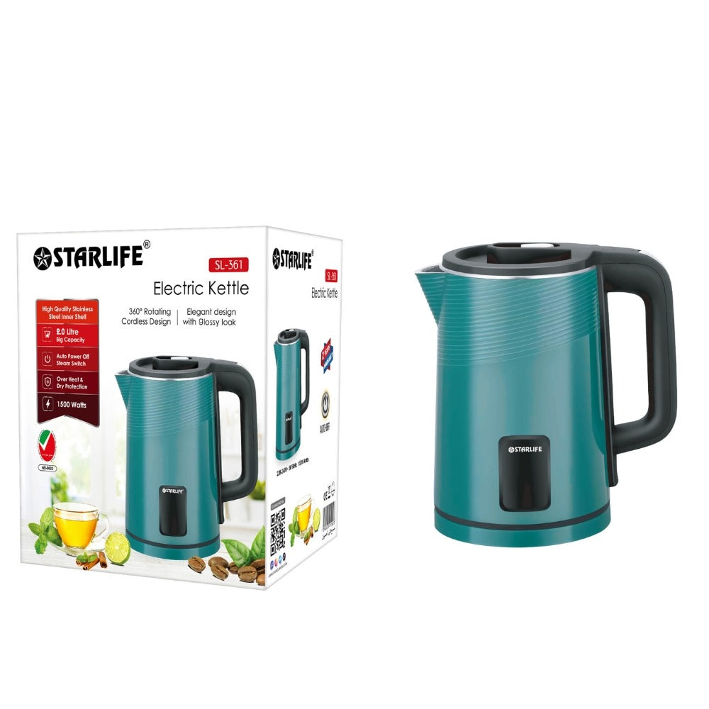 Shop STARLIFE 2L Stainless Steel Kettle in Bahrain | Durable | Halabh 