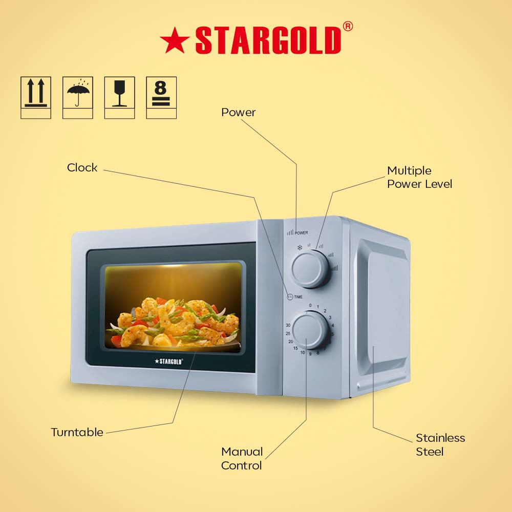 STARGOLD 20L Microwave Oven with 6 Power Levels