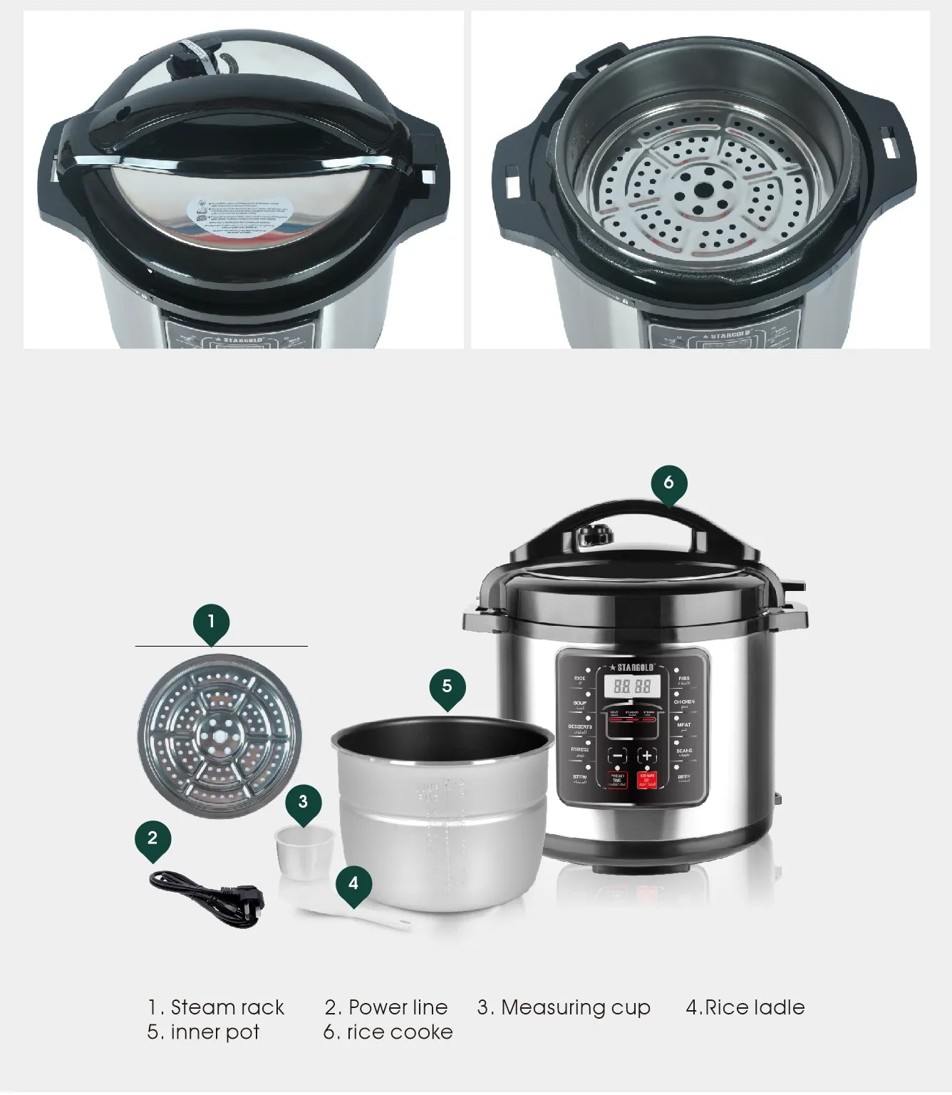 Shop STARGOLD 6L Electric Pressure Cooker | Versatile and Efficient | Halabh