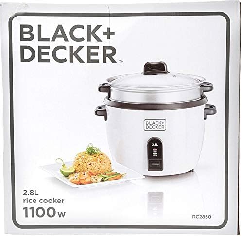 Black & Decker 2.8 Liter Non Stick Rice Cooker White