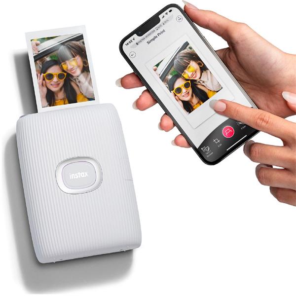 Instax Mini Link 2 Smartphone Printer - Clay White | digital-to-physical printing | creative photo prints | portable design | personalized photo keepsakes | social media printing | instant photo prints |Instax Mini Link 2 app | wireless printing | Halabh.com