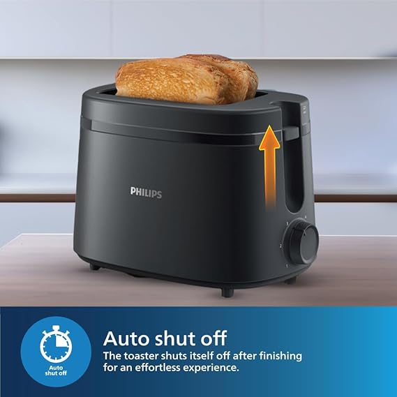 Philips HD2510/90 650W 2-Slice Toaster with Integrated Bun Rack, Charcoal Grey