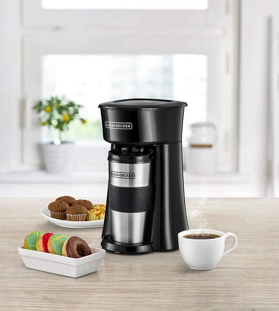 Black & Decker Coffee Machine 360ml Travel Mug - Black