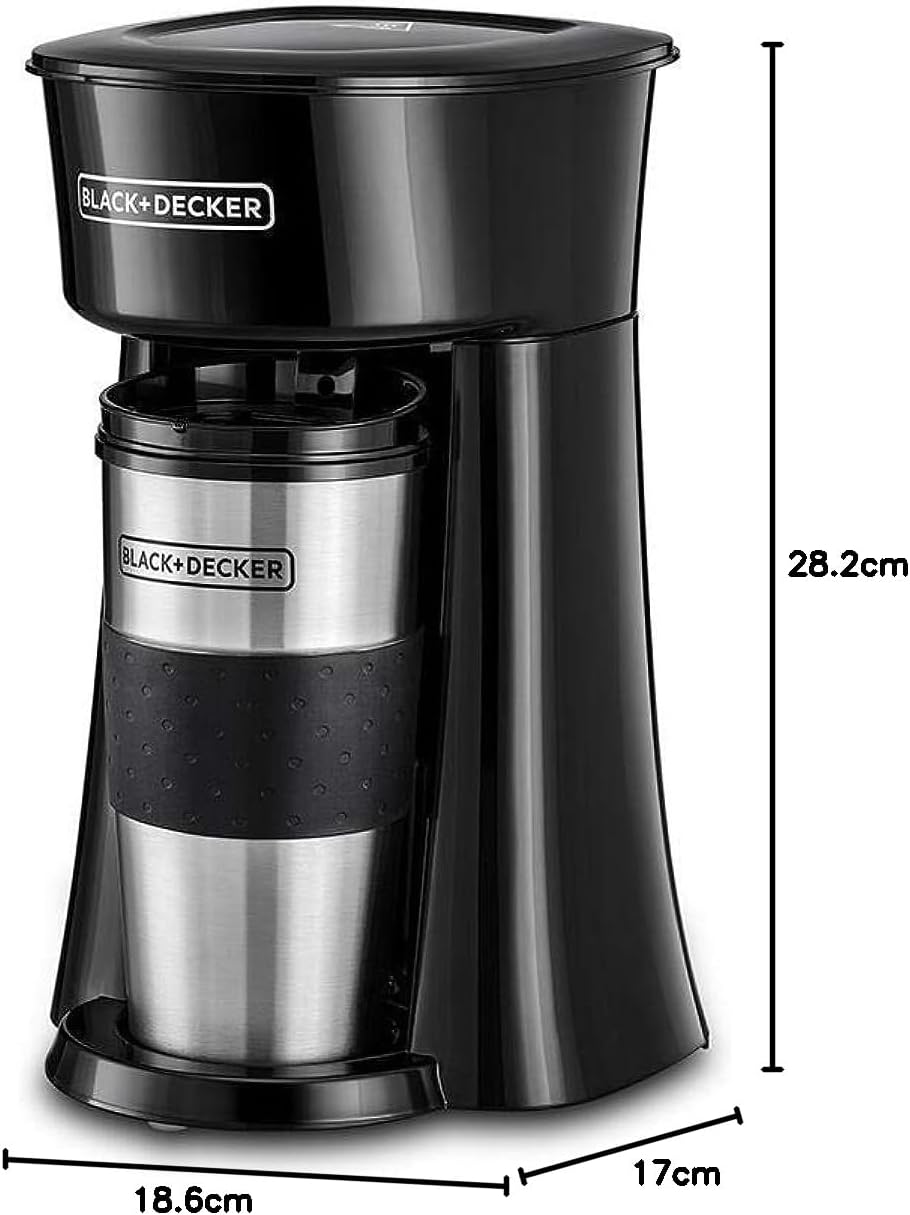 Black & Decker Coffee Machine 360ml Travel Mug - Black