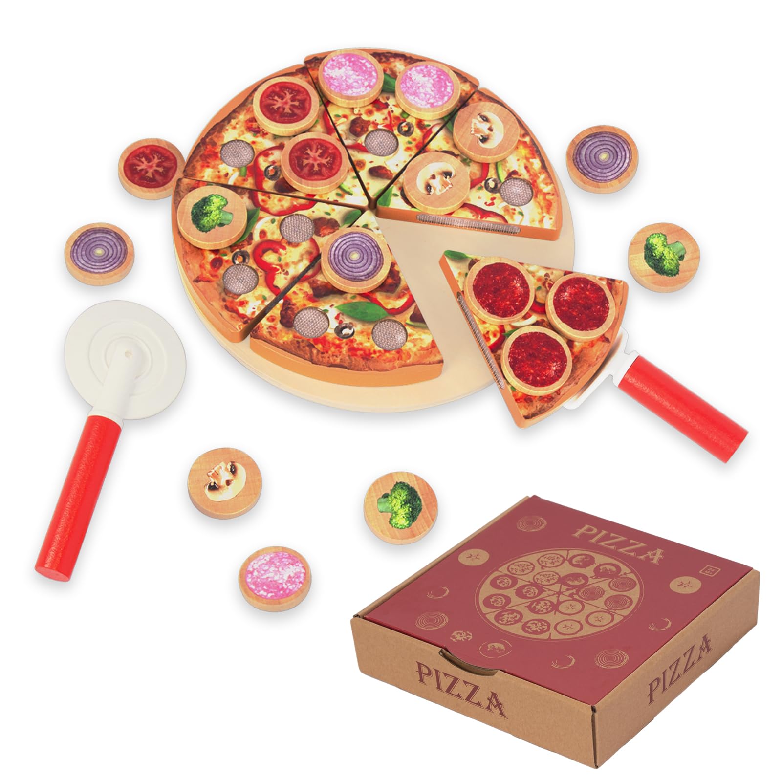 Educational Toy Wooden Pizza Cutting St731 Pi 581