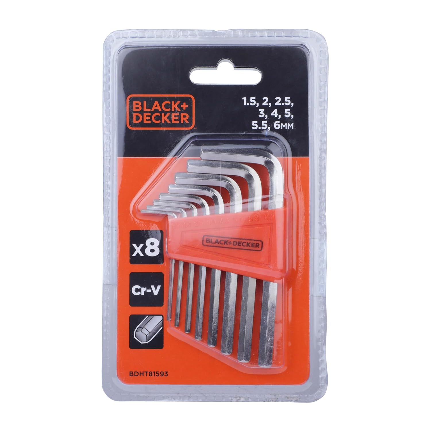 Black+Decker 8-Piece Steel Hexkey Set - BDHT81593