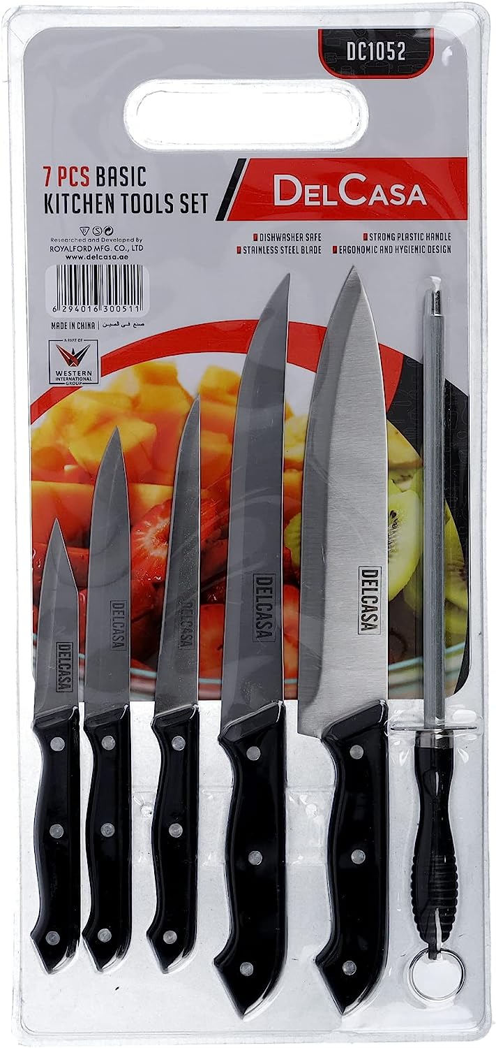 Buy Delcasa 5 Pcs Kitchen Knife Set With Cutting Board Online in