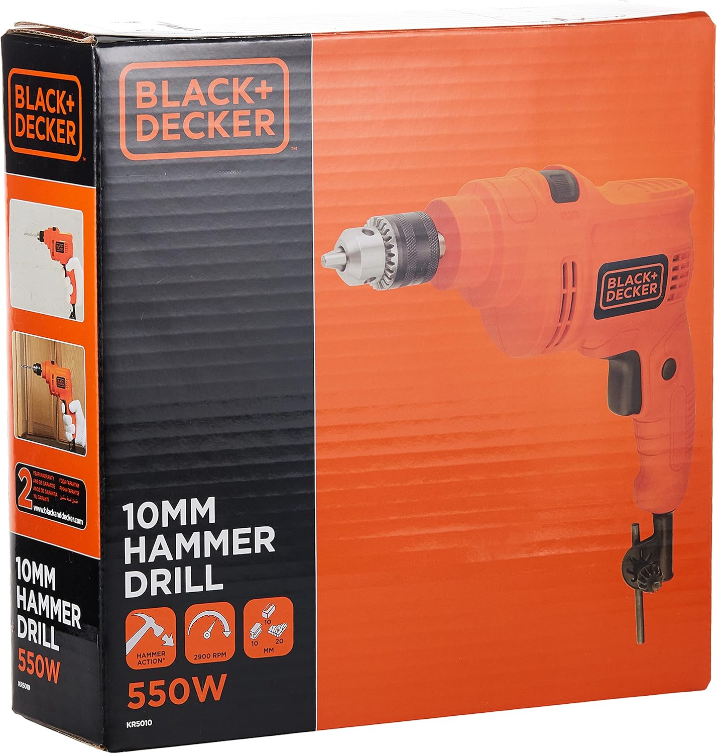 Black and Decker 550W Hammer Drill - Kr5010-B5