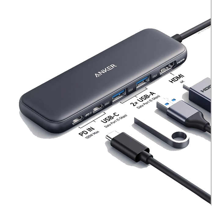 Anker USB-C Hub 5-in-1 Black | Best USB Hub in Bahrain | Mobiles & Laptop Accessories | Halabh.com