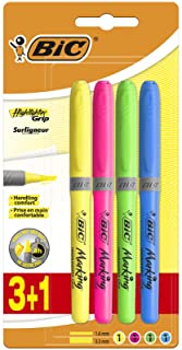 BIC Highlighter Brite Liner Grip BL/3+1 | School Stationary | Halabh.com