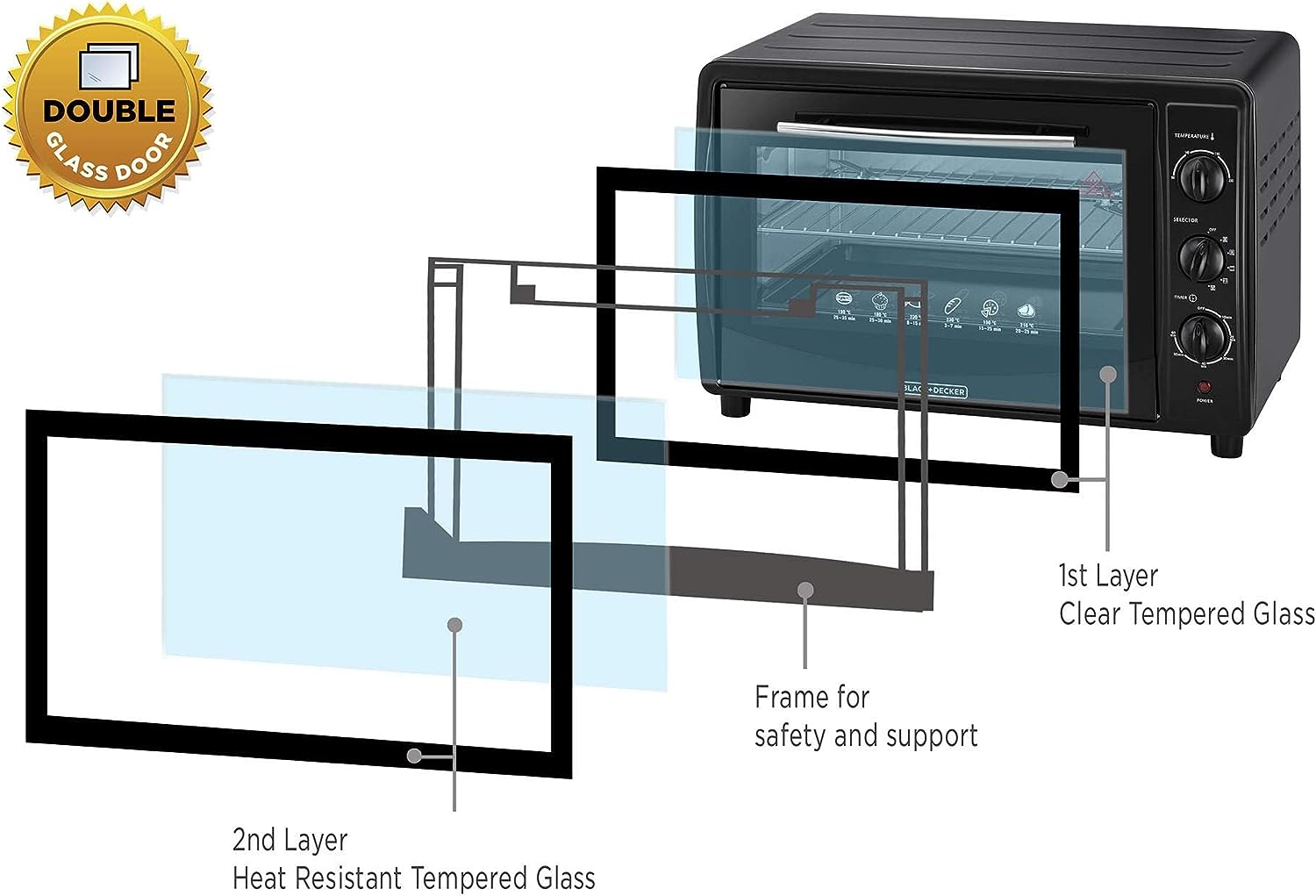 Black & Decker Double Glass Toaster Oven | Kitchen Appliances | Halabh.com