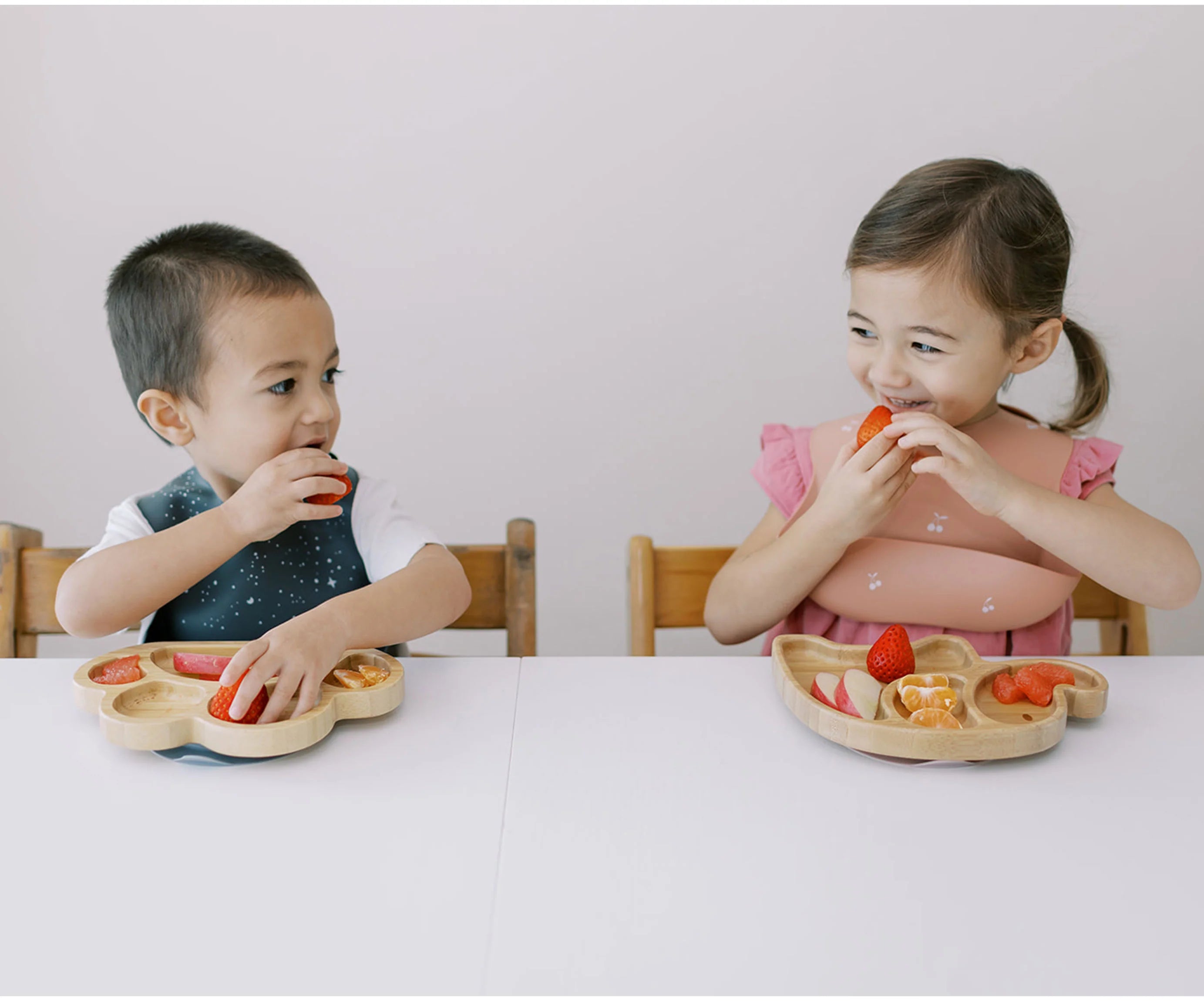 Milk It Baby Bamboo Tiger Paw Suction Plate & Fork Set Dusty Pink - MI-BAMTPDP006