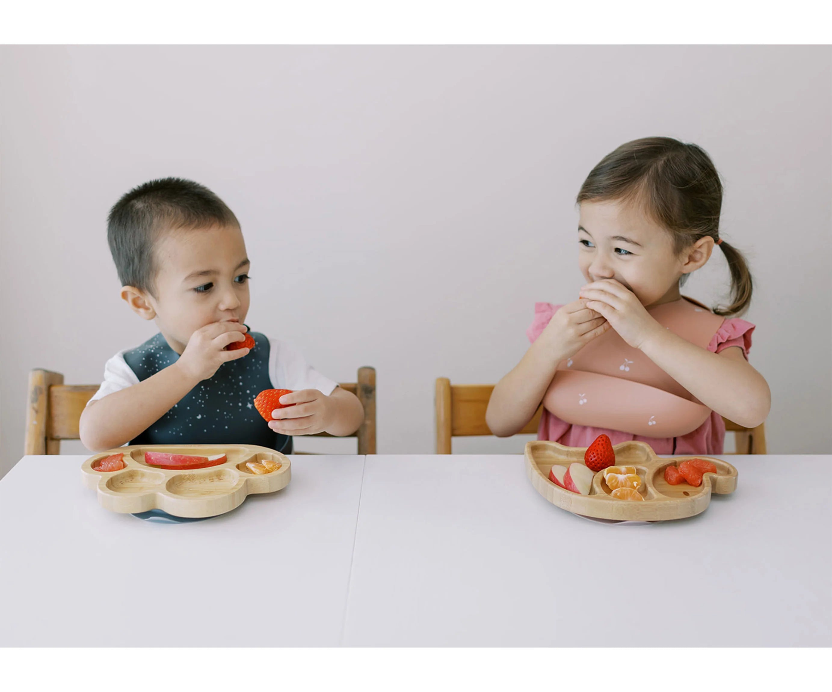 Milk It Baby Bamboo Elephant Suction Plate & Fork Set Dusty Pink - MI-BAMEDP002