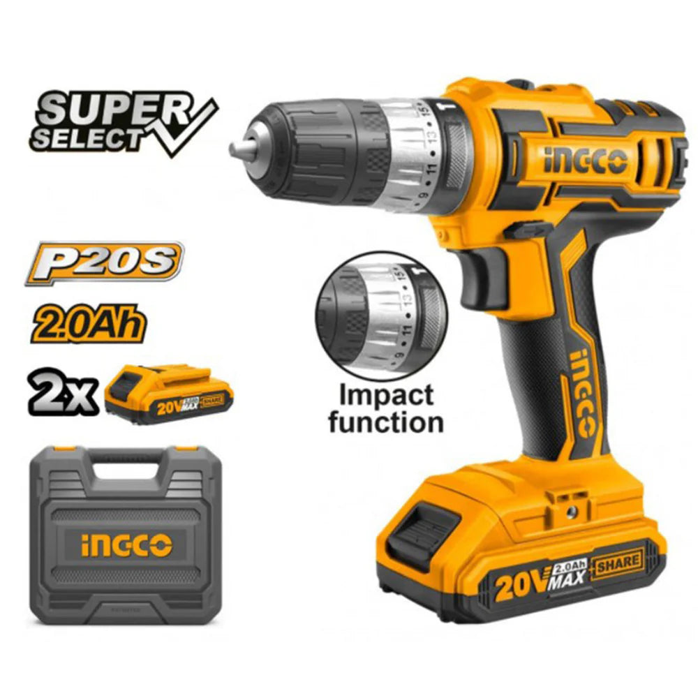 Ingco Lithium-Ion Impact Drill 20V - CIDLI200215