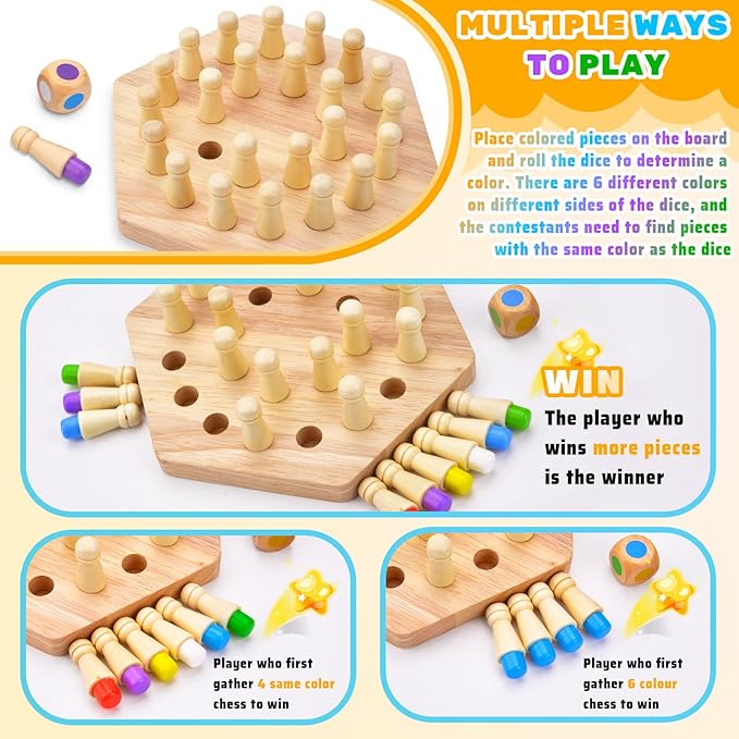 Chess Wooden Game Memory Match Stick Game | Best Baby Toys in Bahrain | Halabh.com