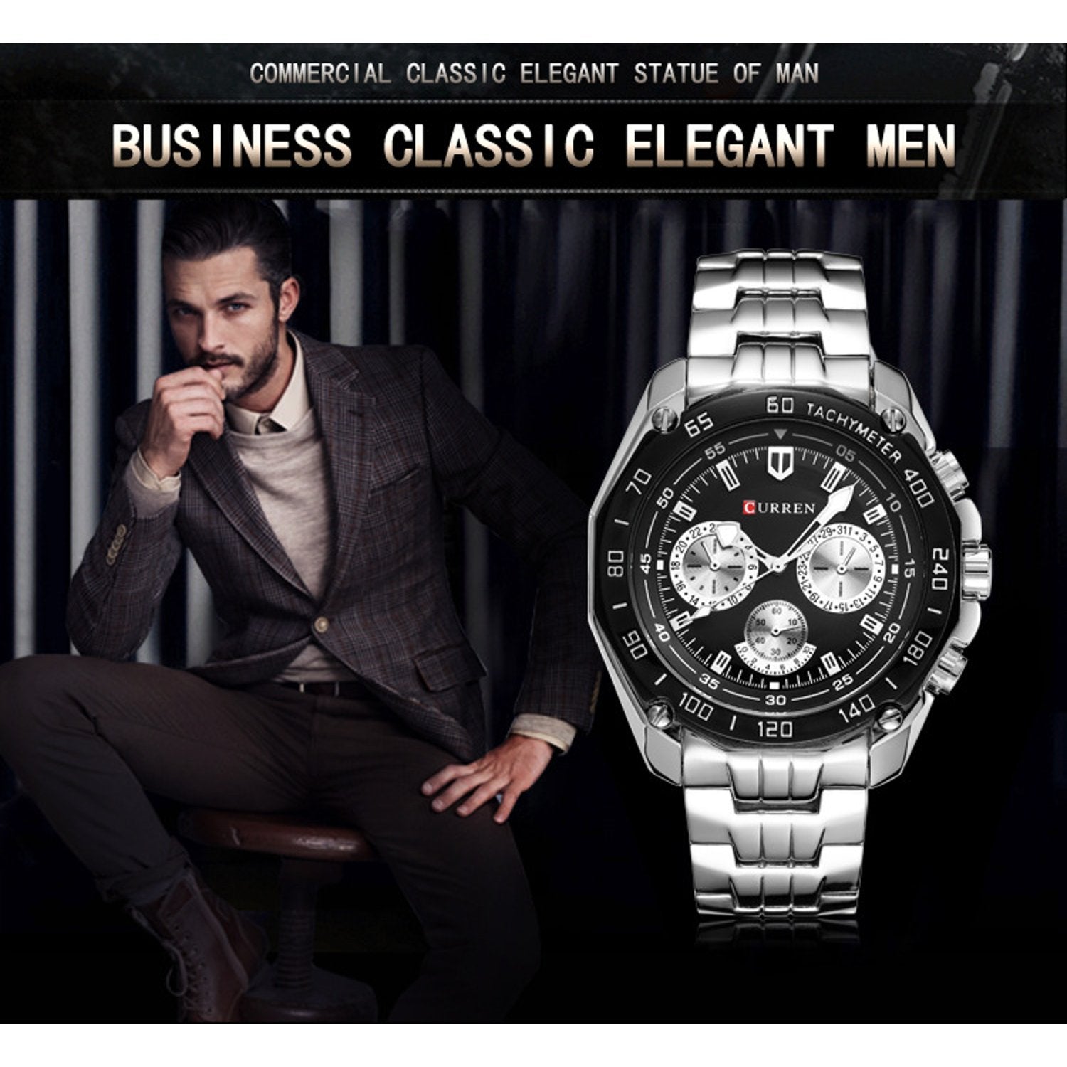 Curren Classic Elegant Men’s Watch | CRN8077S | Best Watches and Accessories in Bahrain | Halabh