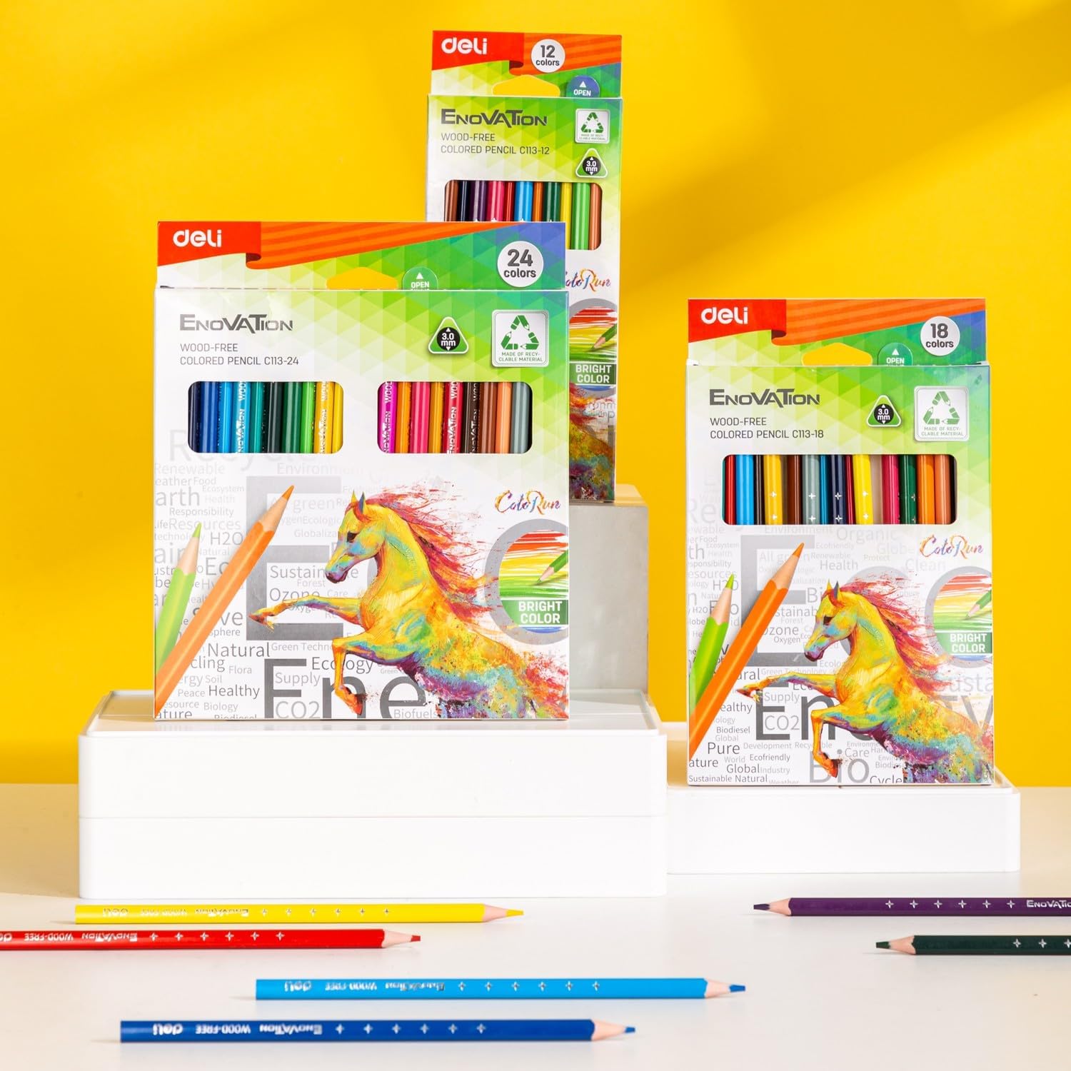 Deli Colored Pencil Set | 12 Assorted Colors | Office Supplies and Stationery in Bahrain | Halabh