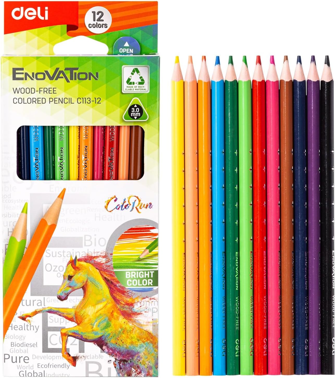 Deli Colored Pencil Set | 12 Assorted Colors | Office Supplies and Stationery in Bahrain | Halabh