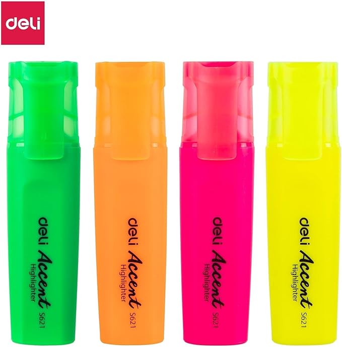 Deli Delight Fade Resistant Highlighter 4-Piece Set | Best Highlighter Pen in Bahrain | School Stationary's | Halabh.com