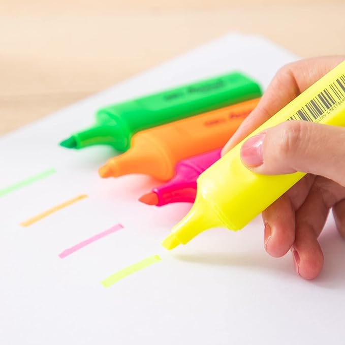 Deli Delight Fade Resistant Highlighter 4-Piece Set | Best Highlighter Pen in Bahrain | School Stationary's | Halabh.com