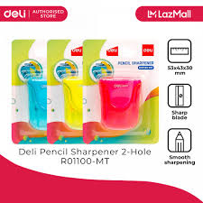 Deli Pencil Sharpener 2-Hole | Best Sharpener in Bahrain | School Stationary | Halabh.com