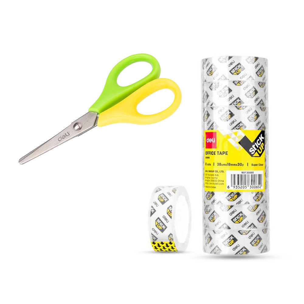 Essentials Tubes of Stationery Tape + Kids' Scissor | School Stationary | Halabh.com