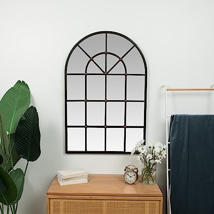 Hamilton Hills Metal Classic Glass Iron Arched Top Mirror | Home Decor | Halabh.com