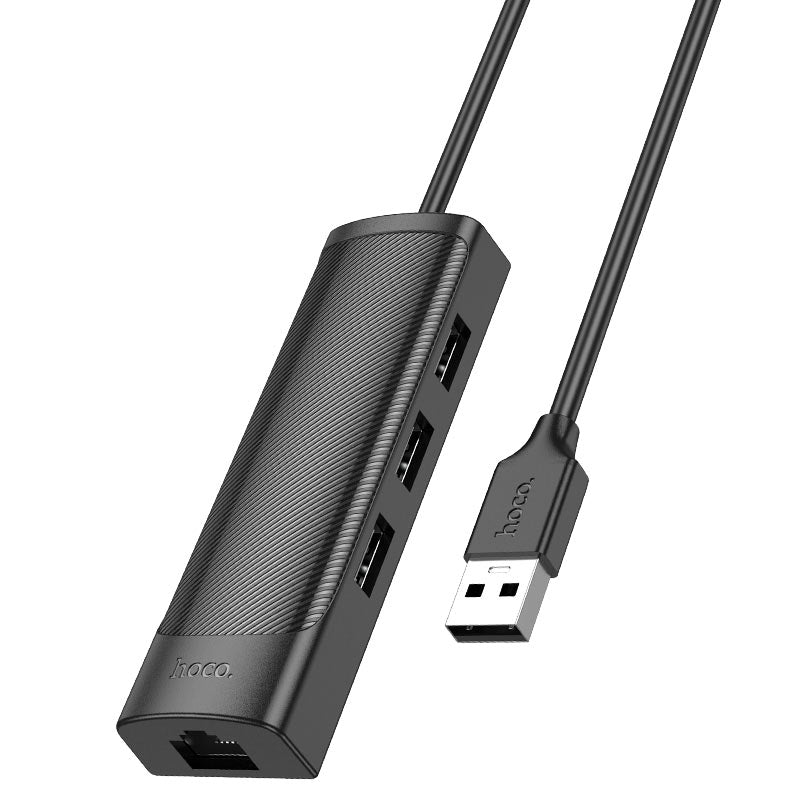 Hoco Hub Easy Safety USB-A2.0 + RJ45 | Adapters & Charging Cables | Mobile Hubs in Bahrain | Halabh.com