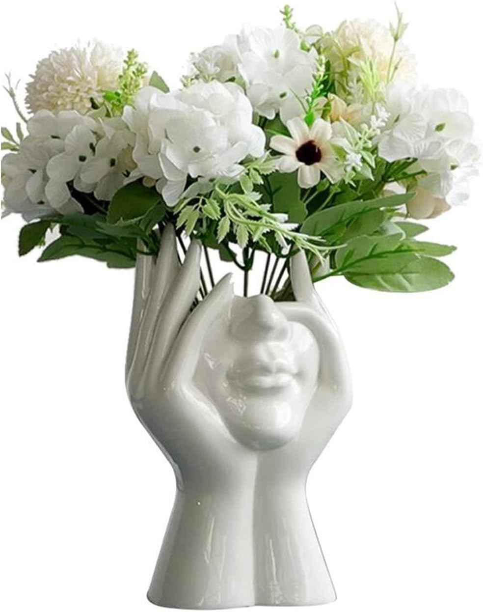 Human Face Art Hand Ceramic Vase | Home Decor | Halabh.com