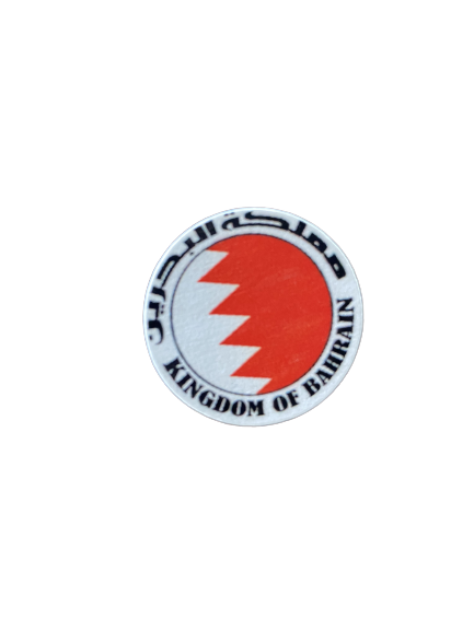 Bahrain Flag Round Plastic Badges - 1 pc