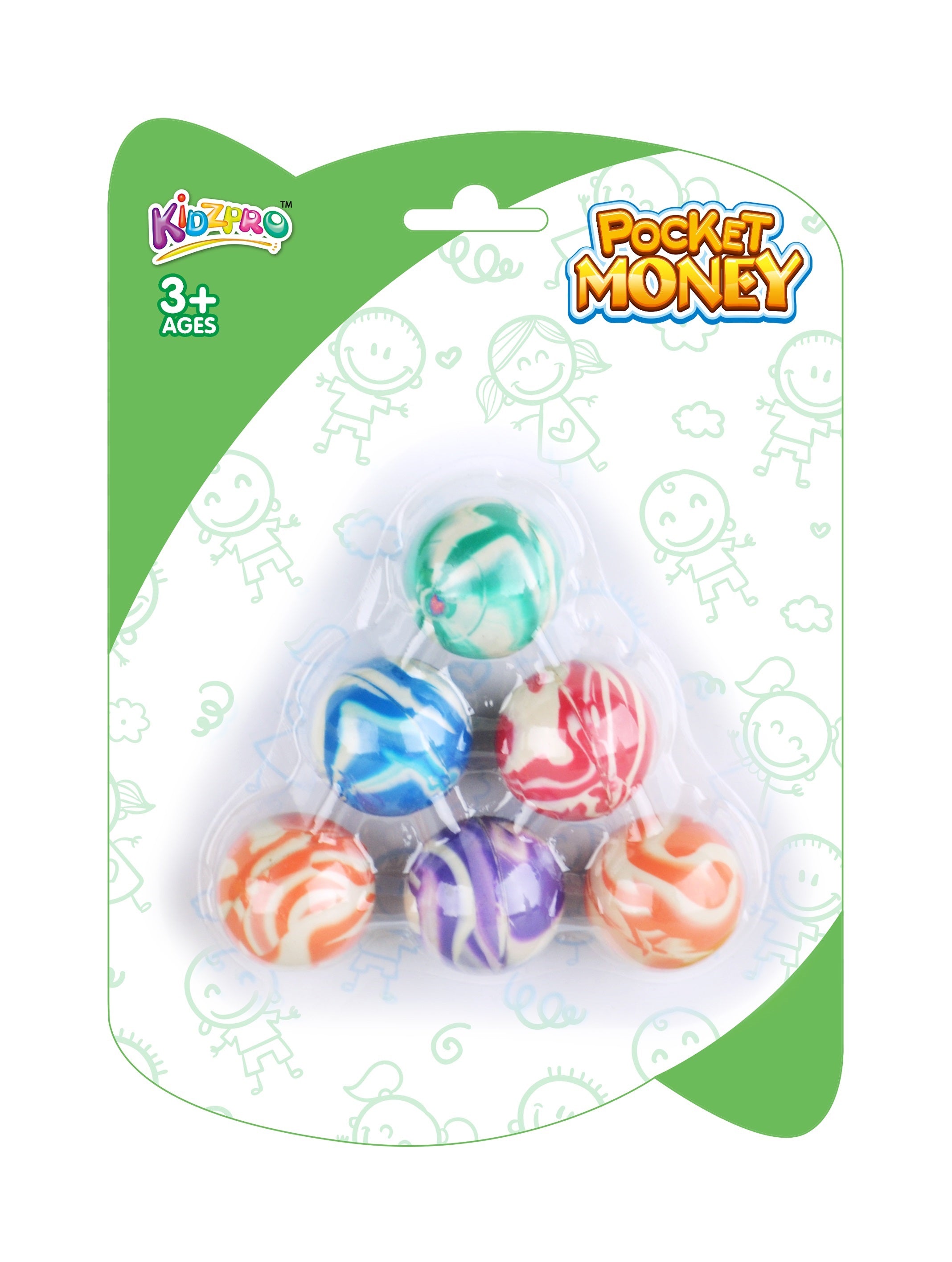 Kidzpro Pocket Money Bouncing Ball Multicolour | Set of 6 | Baby Toys and Gifts | Toys for Kids in Bahrain | Halabh