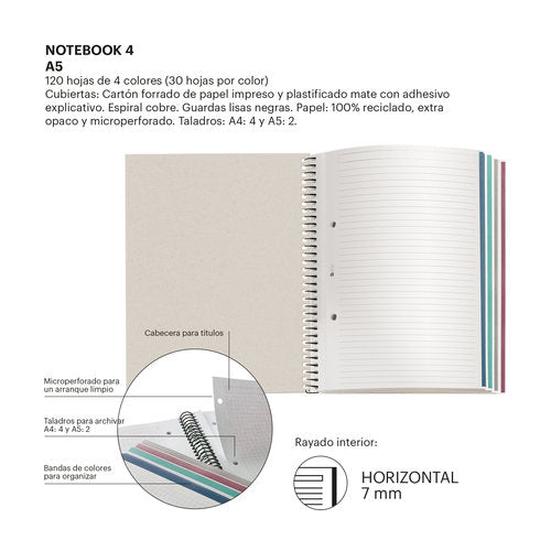 Miquelrius A5 120-Page Horizon Ring Notebook Lilac Garden | School Stationary | Halabh.com