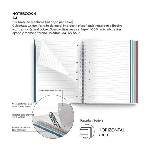 Miquelrius Butterfly Blue A4 Microperforated Notebook | School Stationary | Halabh.com