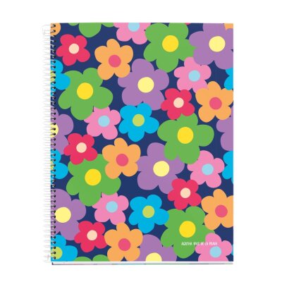 Miquelrius Notebook A4 70g 120L Spiral Line Flower | School Stationary | Halabh.com