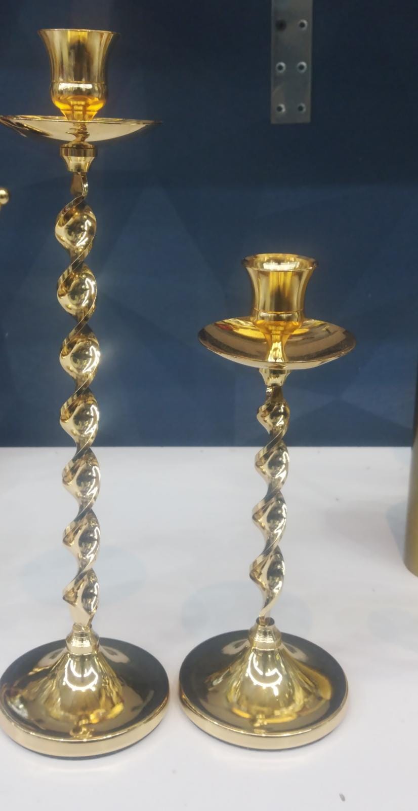 Pair Twisted Brass Candlestick Holders | Home Decor | Halabh.com