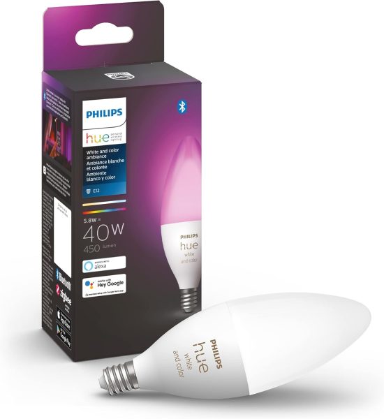 Philips Hue Smart B39 Candle-Shaped LED Bulb 40W | Best LED Bulb in Bahrain | Home Appliances & Electronics | Halabh.com