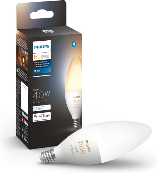 Philips Hue Smart Candle-Shaped LED Bulb - 40W